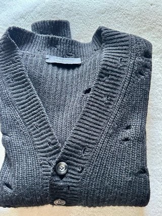 Cardigan Takeshy Kurosawa traforato antracite tagl
