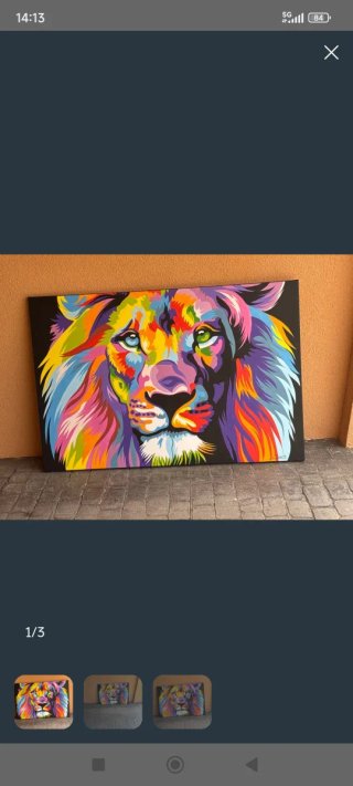 Cuadro León Multicolor