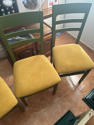Juego de 4 sillas de comedor verdes