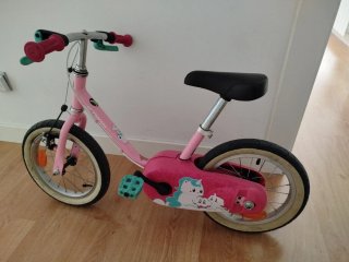 Bici infantil 14 pulgadas rosa y rodines