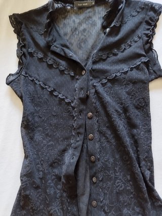 Camisa de encaje negra