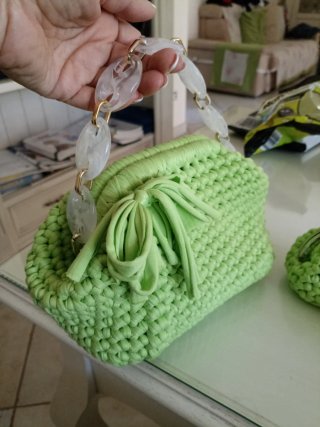 Set Borsa Clutch e 2 Portamonete Uncinetto