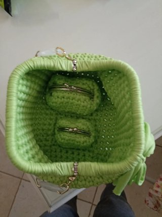 Set Borsa Clutch e 2 Portamonete Uncinetto