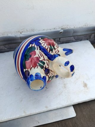 Botijo cerámico decorativo pintado a mano