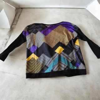 Jersey ancho manga 3/4 estampado geométrico