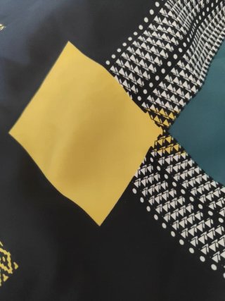 Jersey ancho manga 3/4 estampado geométrico