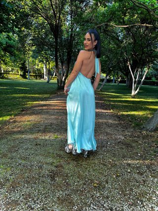Vestido largo invitada azul