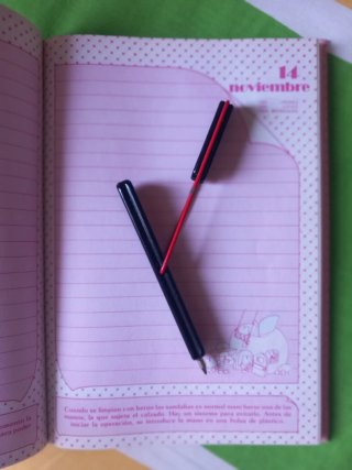 Diario Tiny Candy y bolígrafo vintage