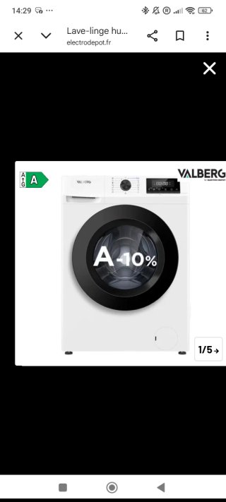 Lavadora Valberg WF 914 A W180C