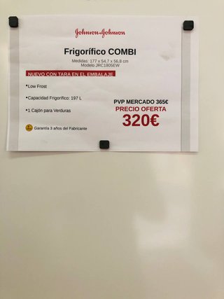 Nevera Combi Nueva con tara 177x55cm