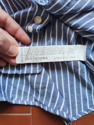 Bershka Camicia Uomo Collo Coreana – Taglia M Blu