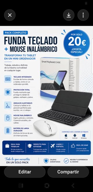 Custodia + Mouse Wireless per Tablet