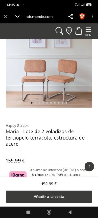 6 Sillas RIDGE RIB Naranja