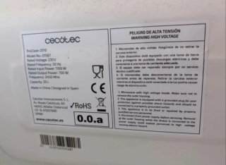 Microondas Cecotec ProClean 2010 Blanco