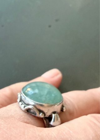 Anello Argento Pietra Azzurra Grande