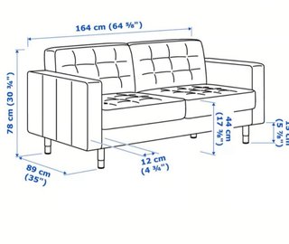 Sofá 2 plazas Ikea Landskrona polipiel gris