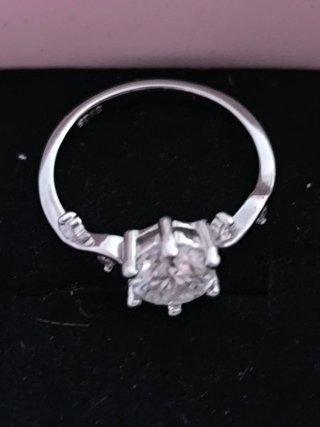 Anello Argento 925 Moissanite Diamante 1ct
