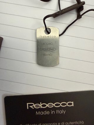 Ciondolo uomo Rebecca acciaio, ebano