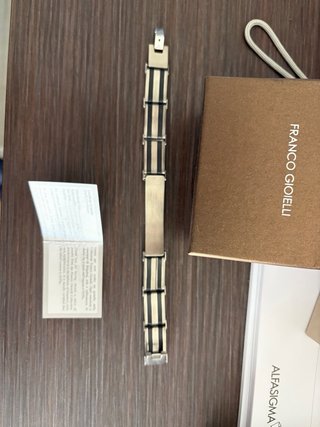 Bracciale Franco Gioielli Argento e Nero Unisex
