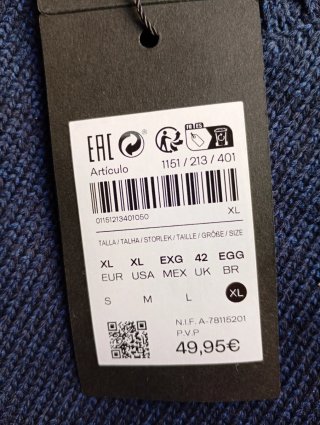 Jersey Massimo Dutti Azul Talla XL