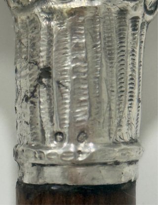 ANTIGUO BASTÓN PLATA PUNZONADA PORTUGAL SIGLO XIX