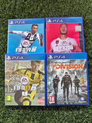 Consola PS4 Slim Negra + 2 mandos + 4 Juegos