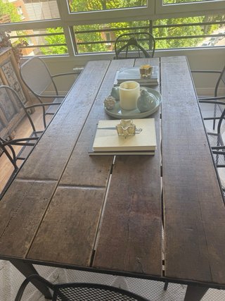 Mesa Comedor Madera y Hierro Forjado
