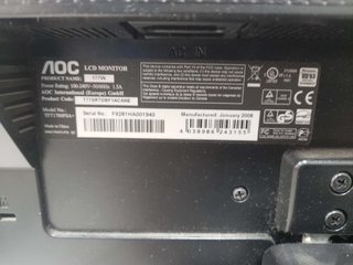 Pantalla AOC TFT Plata/Negra