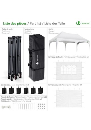Carpa Pabellón Vounot 3x6m Impermeable