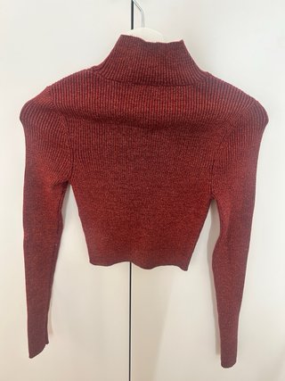Jersey Zara Rojo Escarchado Talla M