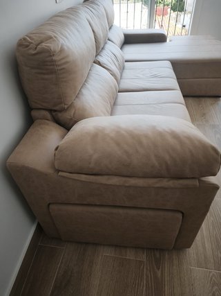 Sofá chaiselongue como nuevo beige