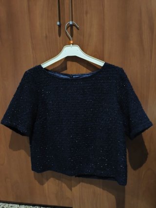 Conjunto falda y chaqueta azul marino. T 34