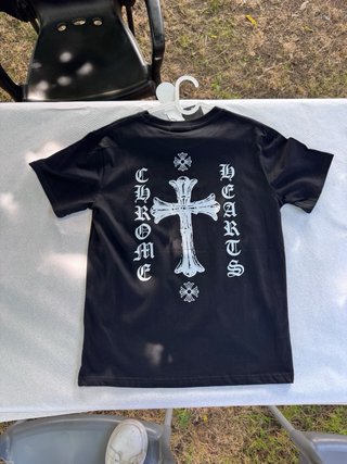 Camiseta Negra Chrome Hearts / Streetwear Y2K