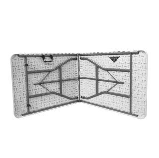 Mesa Plegable 180cm Blanca y Gris