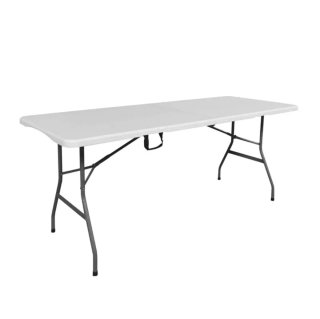 Mesa Plegable 180cm Blanca y Gris