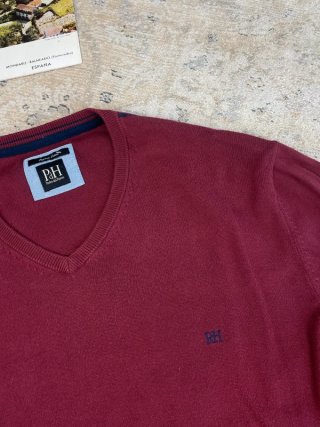 Jersey Pedro del Hierro V-Neck Burdeos Vintage