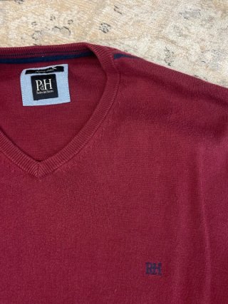 Jersey Pedro del Hierro V-Neck Burdeos Vintage