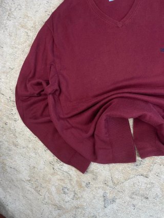 Jersey Pedro del Hierro V-Neck Burdeos Vintage