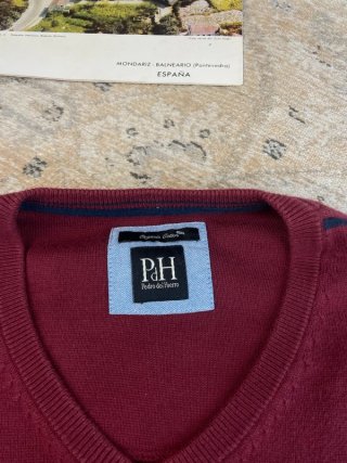 Jersey Pedro del Hierro V-Neck Burdeos Vintage