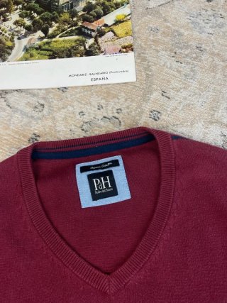Jersey Pedro del Hierro V-Neck Burdeos Vintage