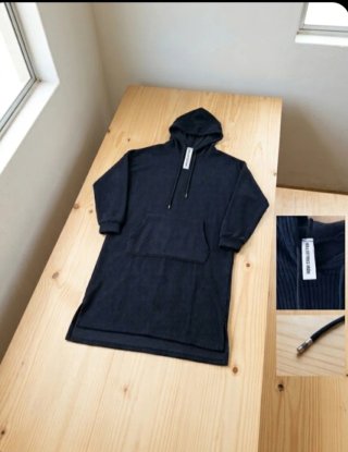 Vestido Hoodie Largo Azul Marino Talla Única