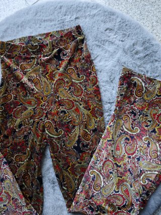 Pantalón campana boho terciopelo estampado