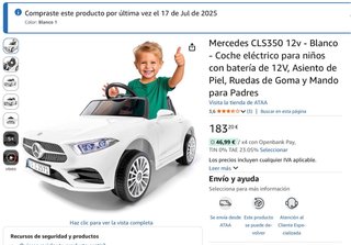 Coche Eléctrico Mercedes CLS350 12V Niños