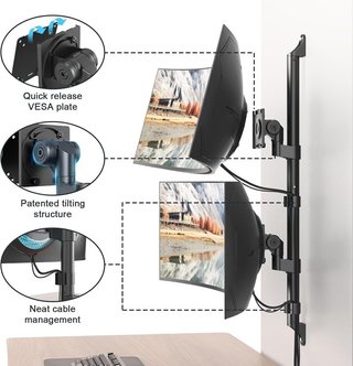 Soporte Dual Monitores Pared Vertical 57plg NUEVO
