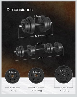 Set Mancuernas Ajustables Pesas Gimnasio