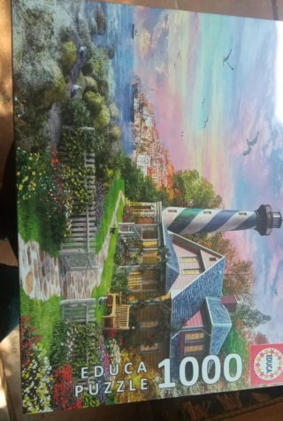 Puzzle Educa 1000 piezas Faro y Pueblo