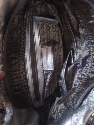 Borsa donna argento effetto metallo
