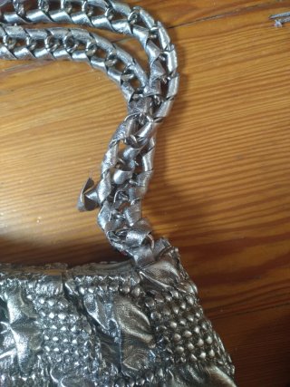 Borsa donna argento effetto metallo