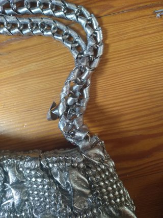 Borsa donna argento effetto metallo