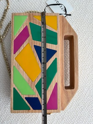 Bolso Uterqüe Madera Geométrico Multicolor